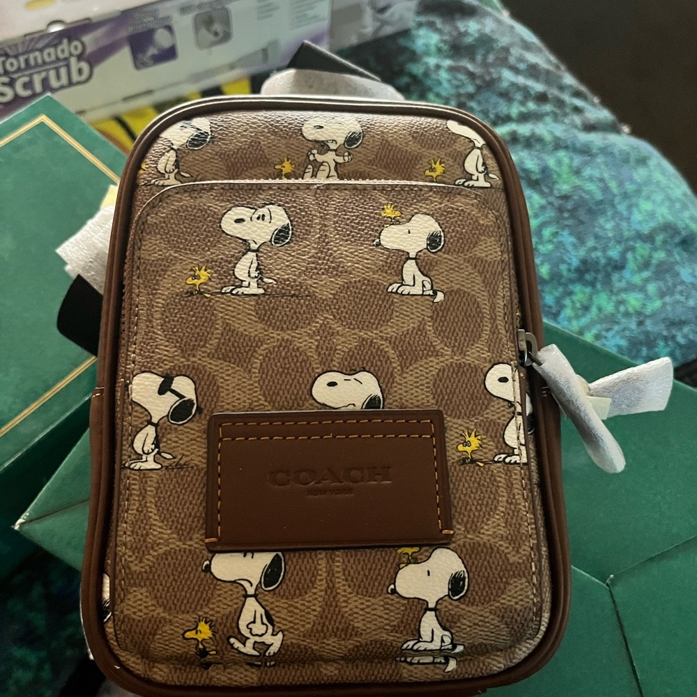 Coach Brown Snoopy and Woodstock Crossbody Bag never used